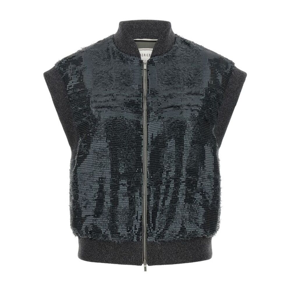 Peserico Gray Polyester Sleeveless Women's Jacket